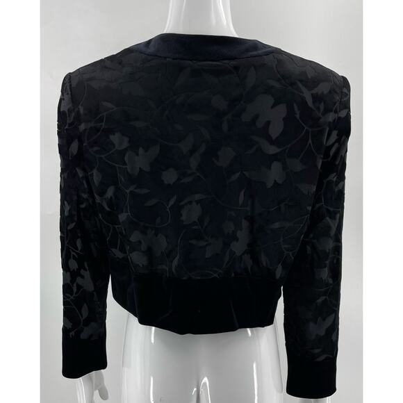 Nygard Collection Womens Bolero Jacket Sz 8 Petite Black Velour Burnout Evening - Picture 2 of 5